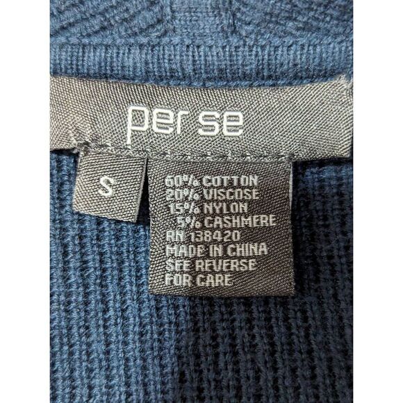 PerSe Women's Teal Open-Front Knitted Cardigan Sweater Size S - Picture 4 of 6